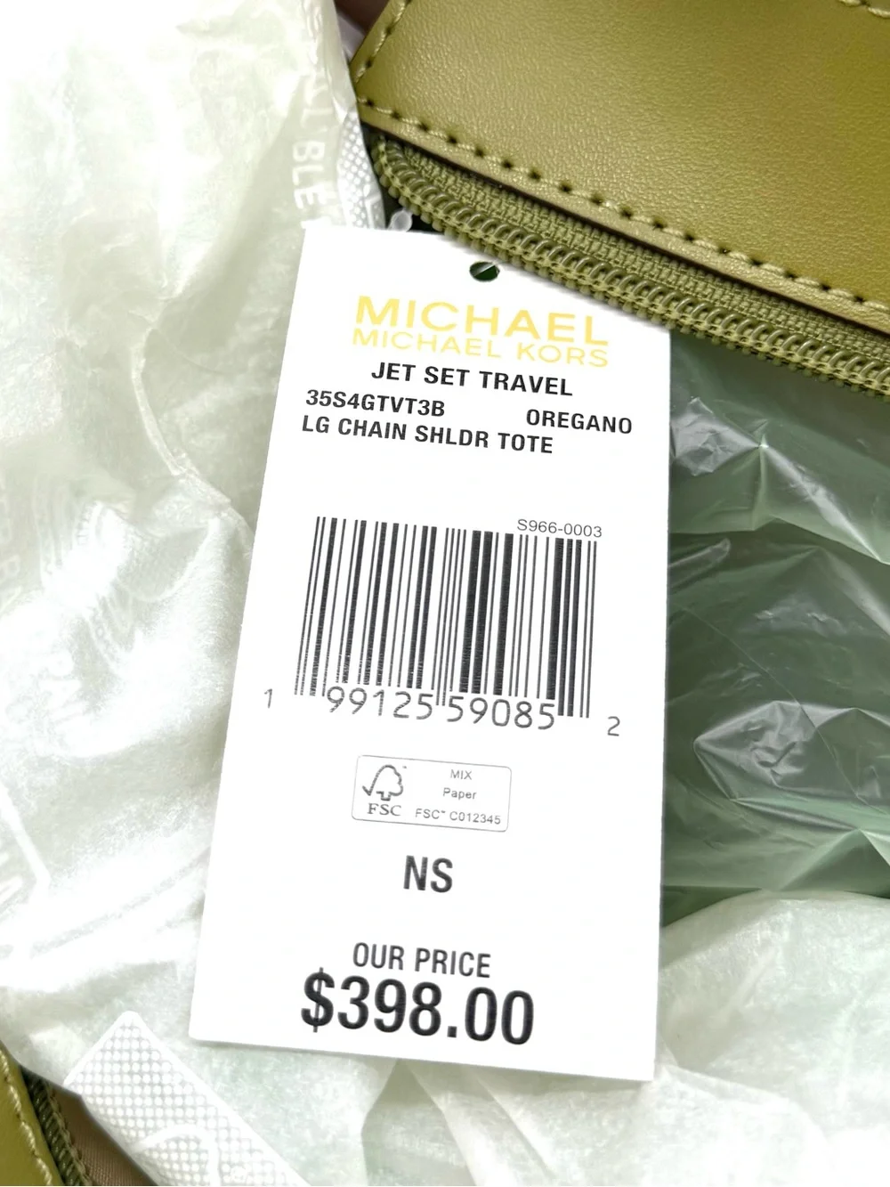 Michael Kors Jet Set Large Signature Logo Shoulder Bag-Oregano